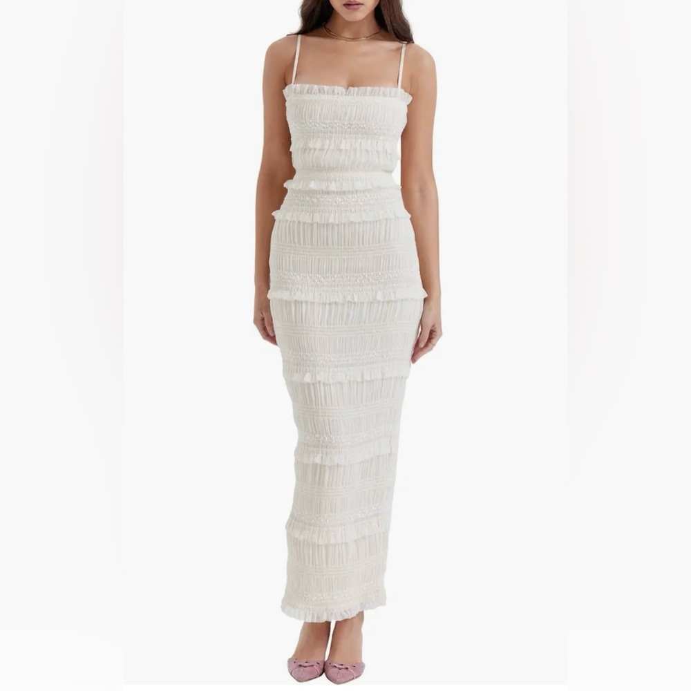 House of CB Solana Sequin Smocked & Shirred Cocktail Dress